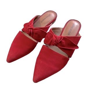 Jeffrey Campbell Charlin Red Suede Slip On Flats